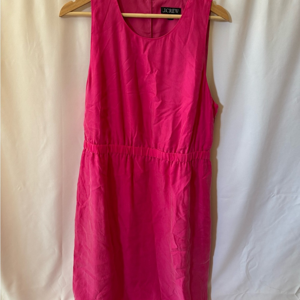 J CREW Button Back Dress Crinched Waist Size Large